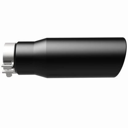 Magnaflow Tip Stainless Black Coated Single Wall Round Single Outlet 5in Dia 3.5in Inlet 14.5in L 35237 35237 360 Degree Image Set