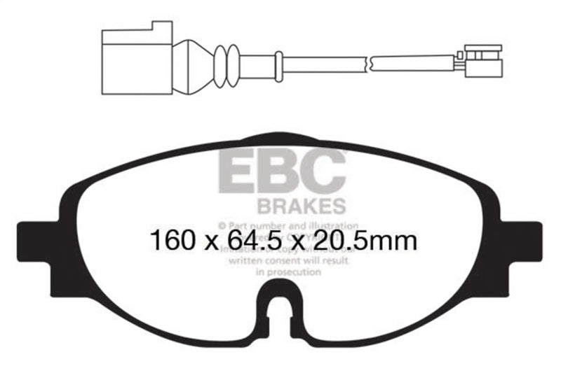 EBC 14-20 Audi A3 1.8T Bluestuff Front Brake Pads DP52150NDX DP52150NDX Photo - Unmounted