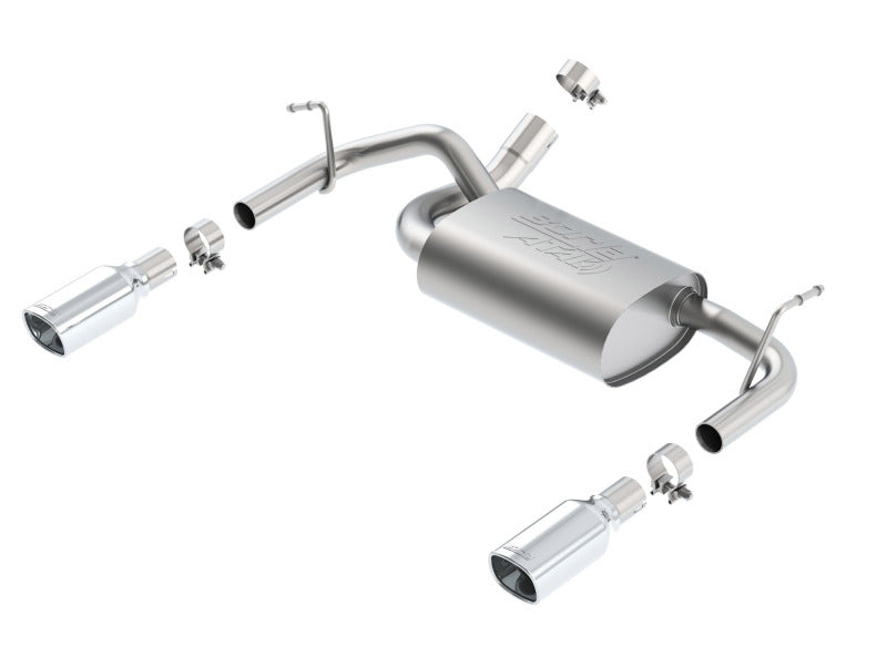 Borla 12-14 Jeep Wrangler JK 2Dr & 4Dr Rear Section ATAK Single Sqaure Rolled Angle-Cut Exit Exhaust 11860 11860 Photo - Primary