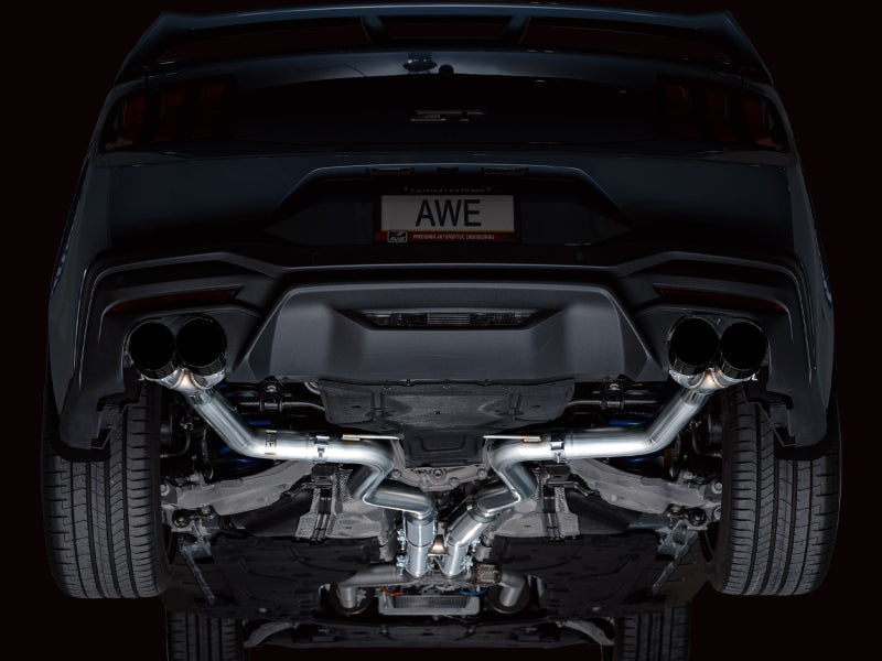 AWE Tuning AWE 2024 Ford Mustang GT Fastback S650 RWD Track Edition Catback Exhaust w/ Quad Diamond Black Tips 3020-43650 3020-43650 Photo - Mounted