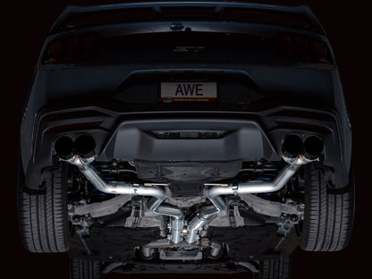 AWE Tuning AWE 2024 Ford Mustang GT Fastback S650 RWD Track Edition Catback Exhaust w/ Quad Diamond Black Tips 3020-43650 3020-43650 Photo - Mounted