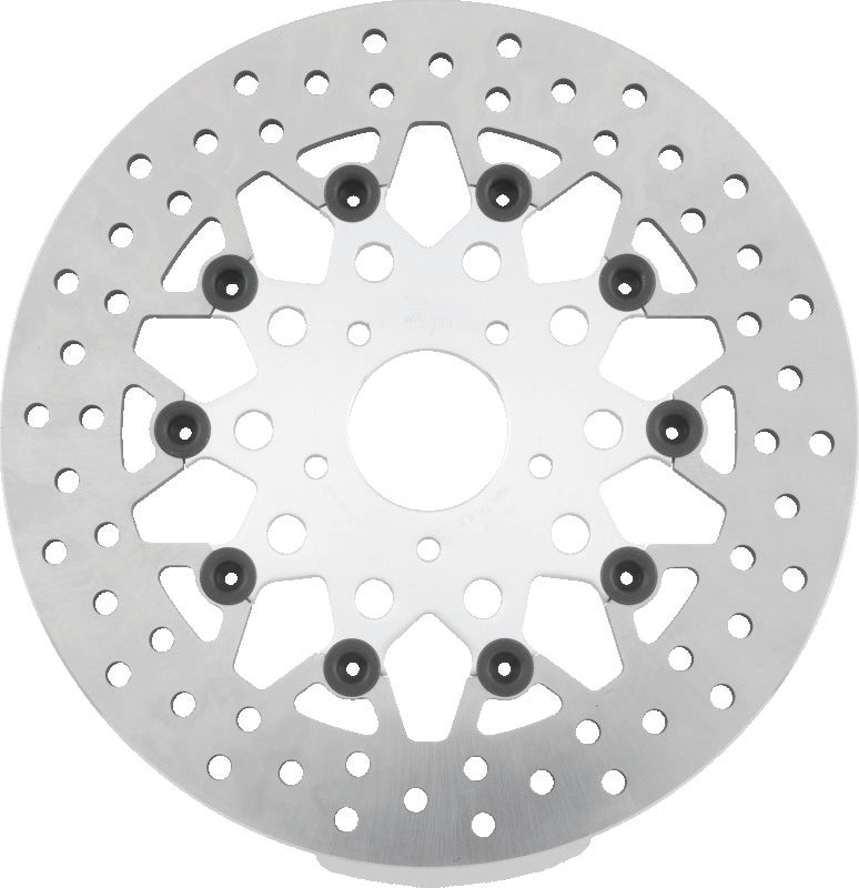 TwinPower Twin Power 08-13 FLH FLT 6-17 Dyna Front 11.8 Floating Mesh Rotor Silver 666822 666822 Photo - Primary