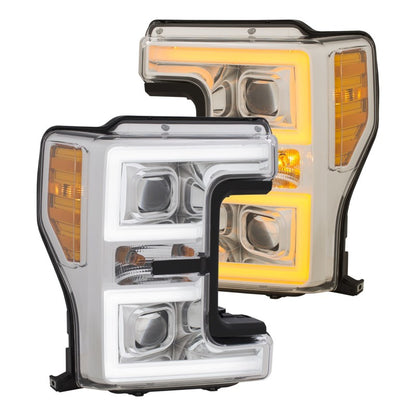 Anzo Projector Plank Style Switchback Headlight Chrome / Amber 17-18 Ford 111389 Photo - Primary