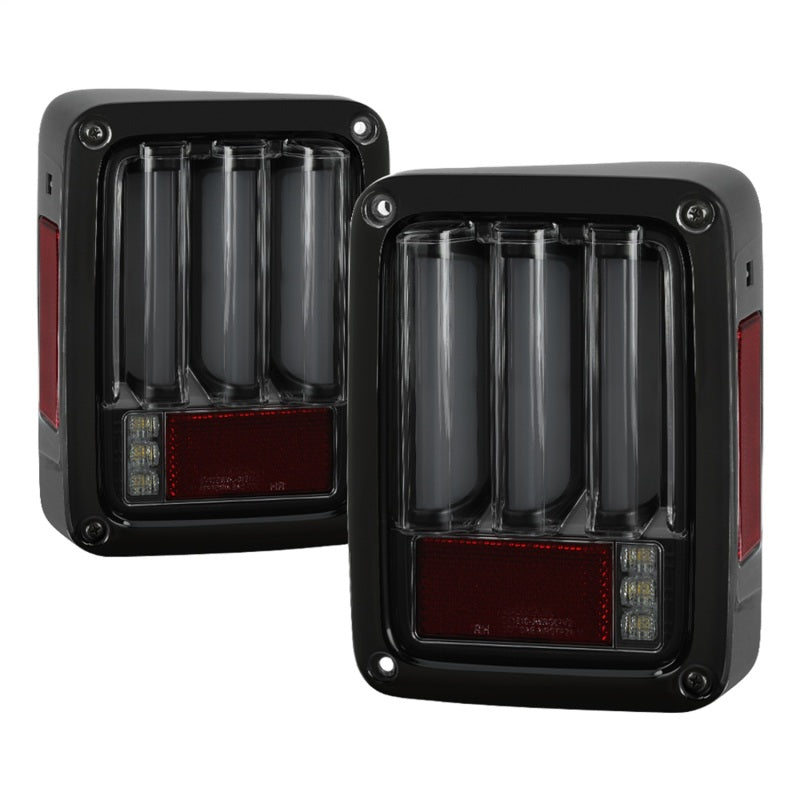 Spyder 07-16 Jeep Wrangler Verison 2 Light Bar LED Tail Lights - Smoke (ALT-YD-JWA07V2-LBLED-BSM) 5084781 5084781 Photo - Primary