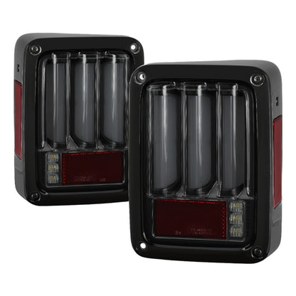 Spyder 07-16 Jeep Wrangler Verison 2 Light Bar LED Tail Lights - Smoke (ALT-YD-JWA07V2-LBLED-BSM) 5084781 5084781 Photo - Primary