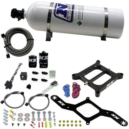 Nitrous Express 4150 RNC Conventional Nitrous Plate Kit w/.375in Solenoid w/15lb Bottle 55140-15 55140-15 Photo - Primary