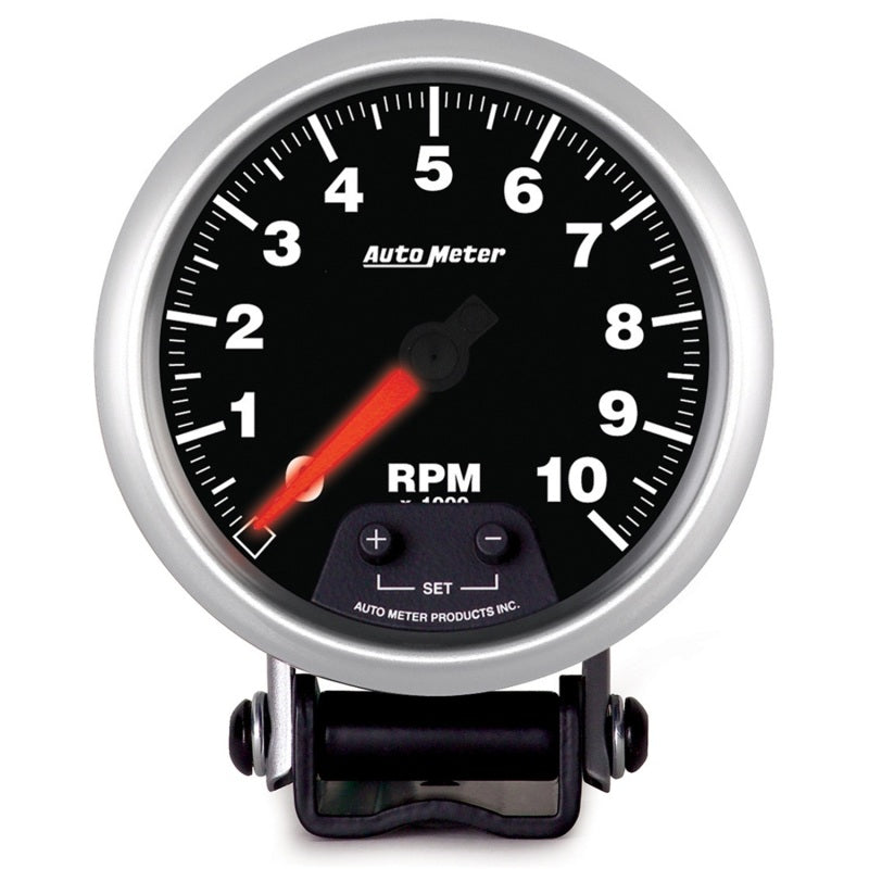 Autometer Gauge, Tach, 3 3/4", 10k Rpm, Pedestal w/ Shift Light & Peak Mem Elite 5690 Photo - Primary