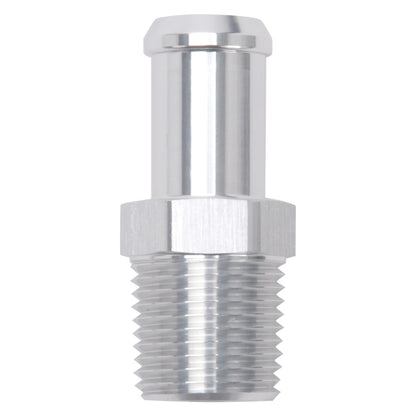Edelbrock Hose End, Straight, 1/2" NPT to 5/8" Barb, Clear Anodize 8160 Photo - Primary