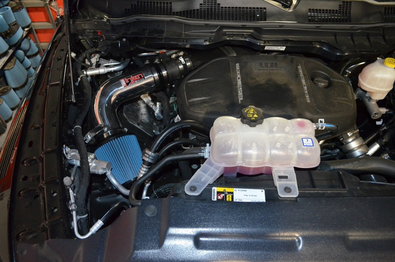 Injen Wrinkle Black Power-Flow Air Intake 2016 Dodge Ram Ecoboost 3.0L V6 PF8054WB Photo - Mounted