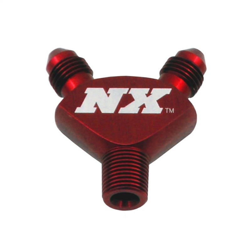 Nitrous Express 1/8NPT x 3AN x 3AN Billet Pure-Flo Y Fitting - Red 16077 16077 Photo - Primary