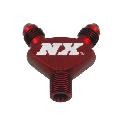 Nitrous Express 1/8NPT x 3AN x 3AN Billet Pure-Flo Y Fitting - Red 16077 16077 Photo - Primary