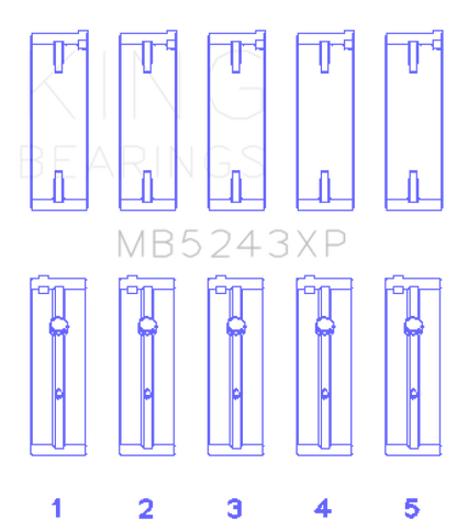 King Engine Bearings King Nissan SR20DE/DET (2.0L) (Size 0.25mm) Performance Main Bearing Set MB5243XP0.25 MB5243XP0.25 Photo - Primary