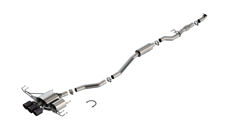 Borla 2023 Honda Civic Type R MT ATAK Catback Exhaust w/ 4in Black Anodized Carbon Fiber Tips 140927CFBA 140927CFBA Photo - Primary