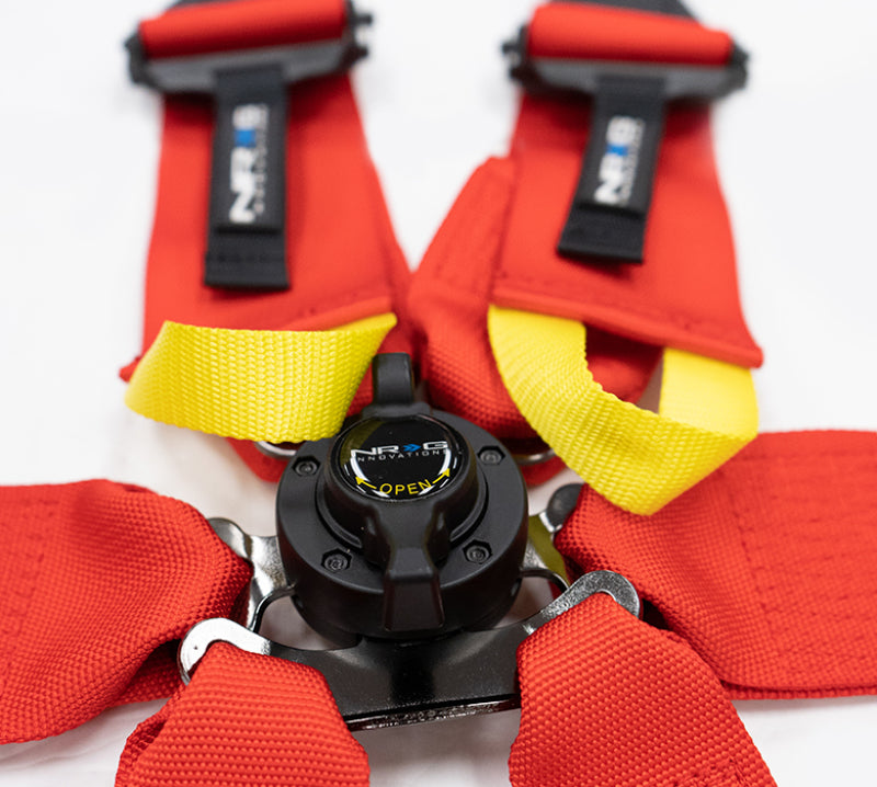 NRG FIA 6pt 2in. Shoulder Belt for HANS Device/ Rotary Cam Lock Buckle/ 3in. Waist Belt - Red SBH-HRS6PCRD SBH-HRS6PCRD Photo - Primary