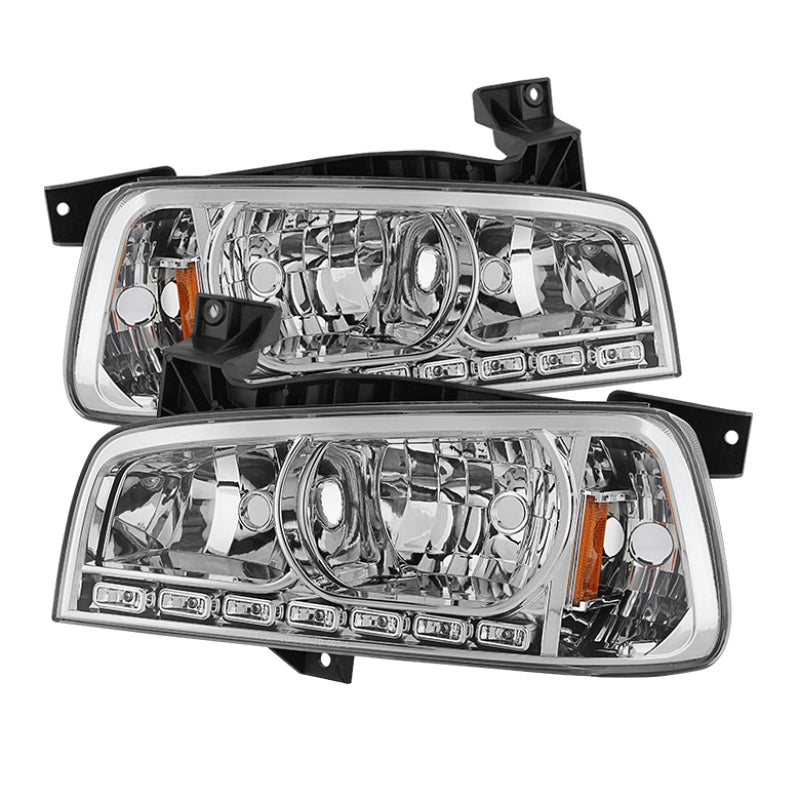 SPYDER Xtune Dodge Charger 06-10 1Pc LED Crystal Headlights Chrome HD-ON-DCH05-1PC-LED-C 5017628 5017628 Photo - Primary