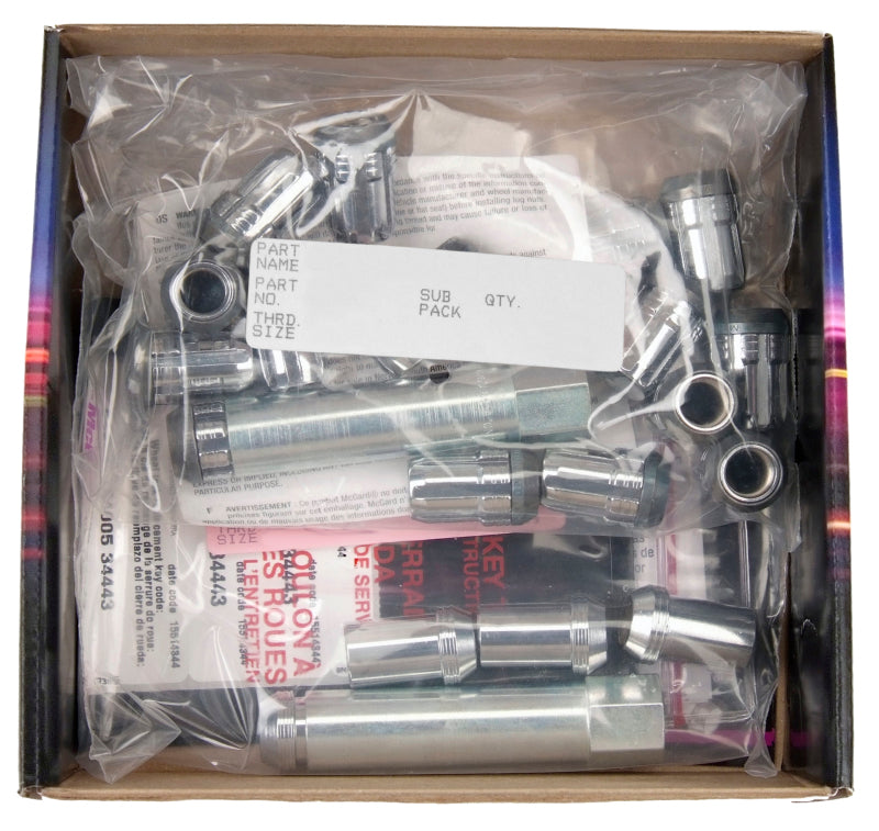 McGard SplineDrive Tuner 5 Lug Install Kit w/Locks & Tool (Cone) M12X1.25 / 13/16 Hex - Chrome 65554 65554 Photo - in package