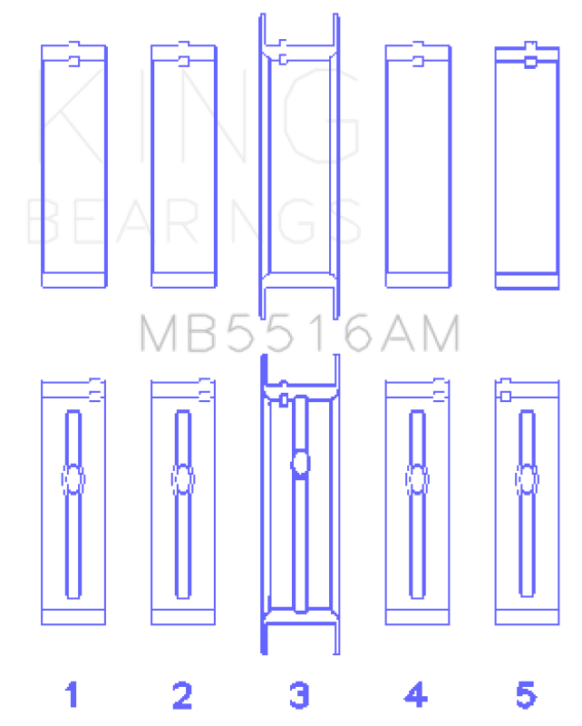 King Engine Bearings King Jeep 350CI 5.7L Main Bearing Set MB5516AM010 MB5516AM010 Photo - Primary