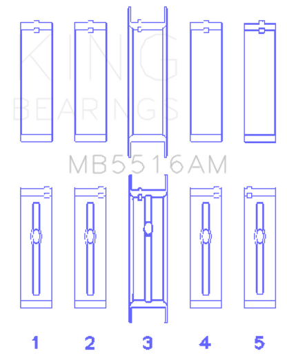 King Engine Bearings King Jeep 350CI 5.7L Main Bearing Set MB5516AM010 MB5516AM010 Photo - Primary