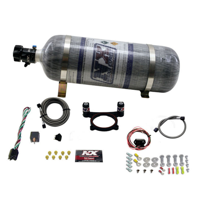 Nitrous Express 11-15 Ford Mustang GT 5.0L Coyote 4 Valve Nitrous Plate Kit (50-200HP) w/Comp Bottle 20948-12 20948-12 Photo - Primary