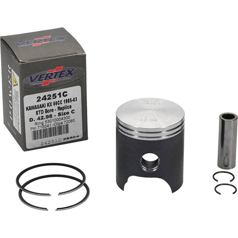 Vertex Pistons Vertex Piston 83-03 Kawasaki KX 60 60cc Cast Replica Piston Kit 24251C 24251C Photo - Primary