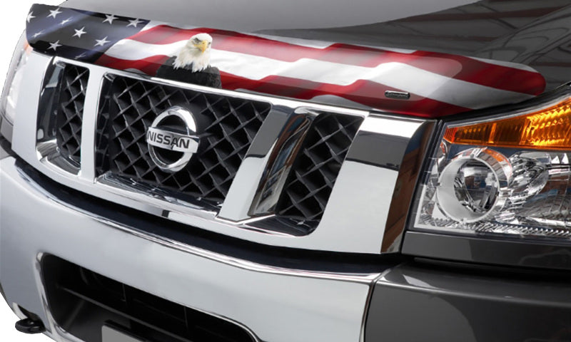 Stampede 2017-2019 Nissan Titan Vigilante Premium Hood Protector - Flag 2330-30 2330-30 Photo - Mounted