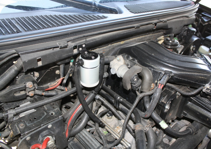 J&L 99-04 Ford Lightning Passenger Side Oil Separator 3.0 - Clear Anodized 3027P-C 3027P-C Photo - Close Up