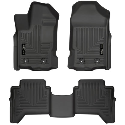 Husky Liners 2019+ Ford Ranger SuperCrew Cab Weatherbeater Black Front & 2nd Seat Floor Liners 94101 94101 Photo - Primary