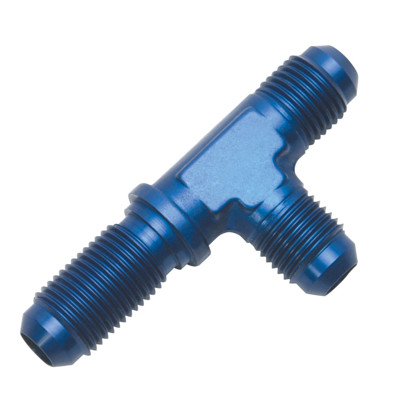 Russell -3 AN Flare Bulkhead Tee on Run Adapter (Blue Finish) 662470 Photo - Primary