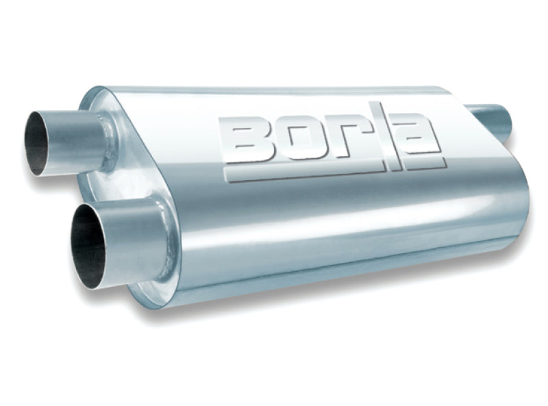 Borla Universal Oval Transverse Single 3in Inlet/2.5in Outlet 19in x 10.25in x 5.5in Turbo Muffler 40474 40474 Photo - Primary