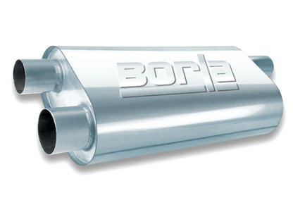 Borla Universal Oval Transverse Single 3in Inlet/2.5in Outlet 19in x 10.25in x 5.5in Turbo Muffler 40474 40474 Photo - Primary
