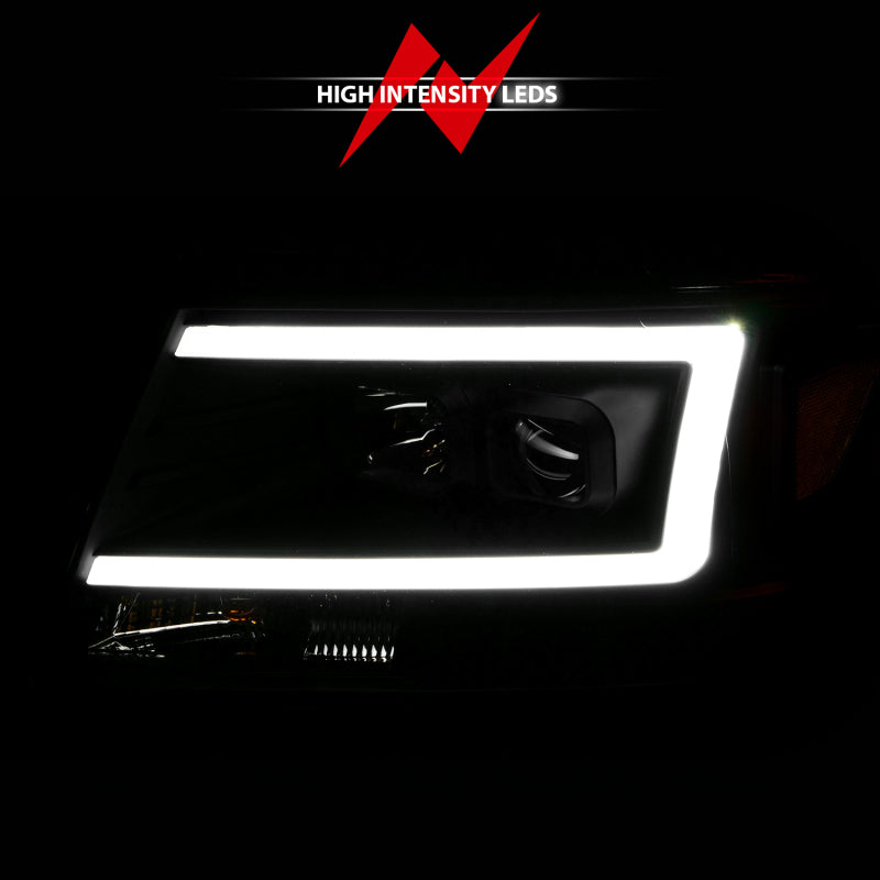 ANZO 2004-2008 Ford  F-150 Projector Headlights w/ Light Bar Black Housing 111541 111541 User 5