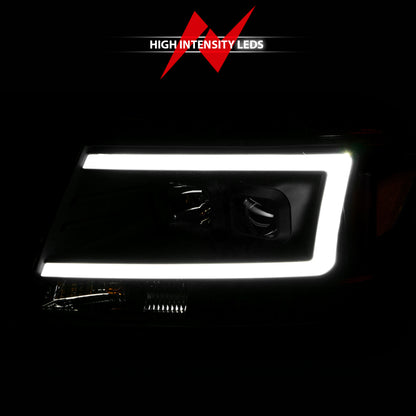 ANZO 2004-2008 Ford  F-150 Projector Headlights w/ Light Bar Black Housing 111541 111541 User 5