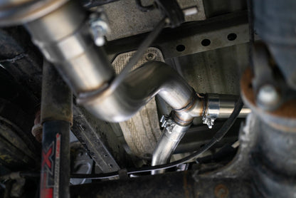 MBRP 19-20 Ford Ranger 2.3L 3in Dual Split Rear Outlet 4in OD Tips Black Coated Cat Back Exhaust S5223BLK S5223BLK Photo - Close Up