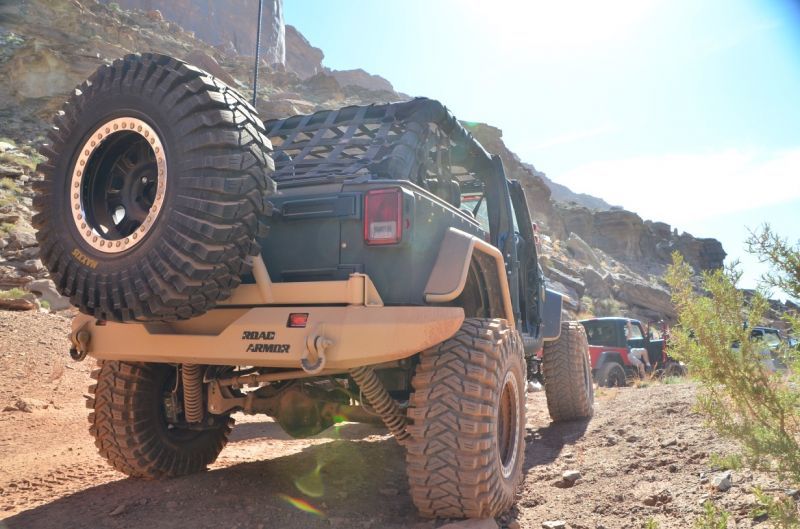 Road Armor 07-17 Jeep Wrangler JK Stealth Rear Non-Winch Bumper w/Tire Carrier - Tex Blk 508R0B-TC 508R0B-TC Photo - Primary