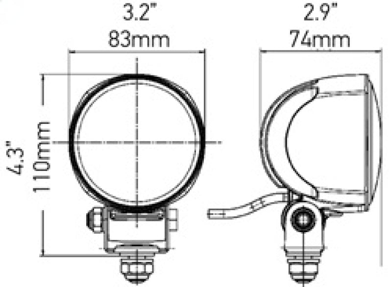 Hella Work Lamp Wa 0Gr Md1224 Lt M704 1G0 996476011 996476011 Technical Drawing