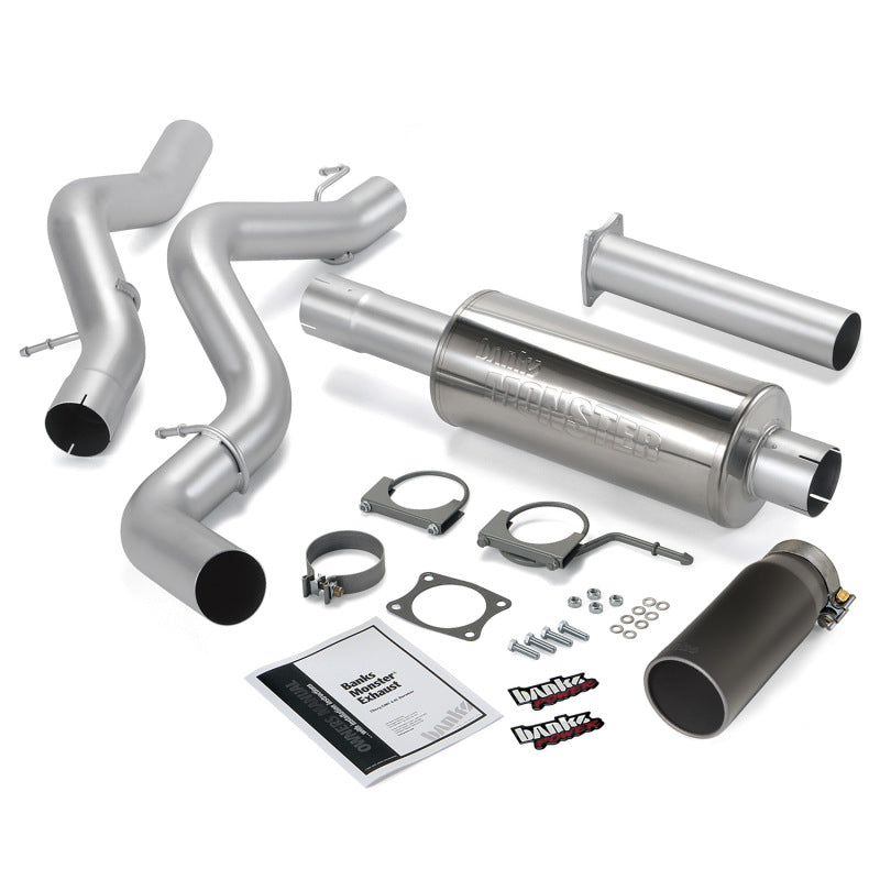 Banks Power 06-07 Chevy 6.6L CCLB Monster Exhaust System - SS Single Exhaust w/ Black Tip 48941-B 48941-B Photo - Primary