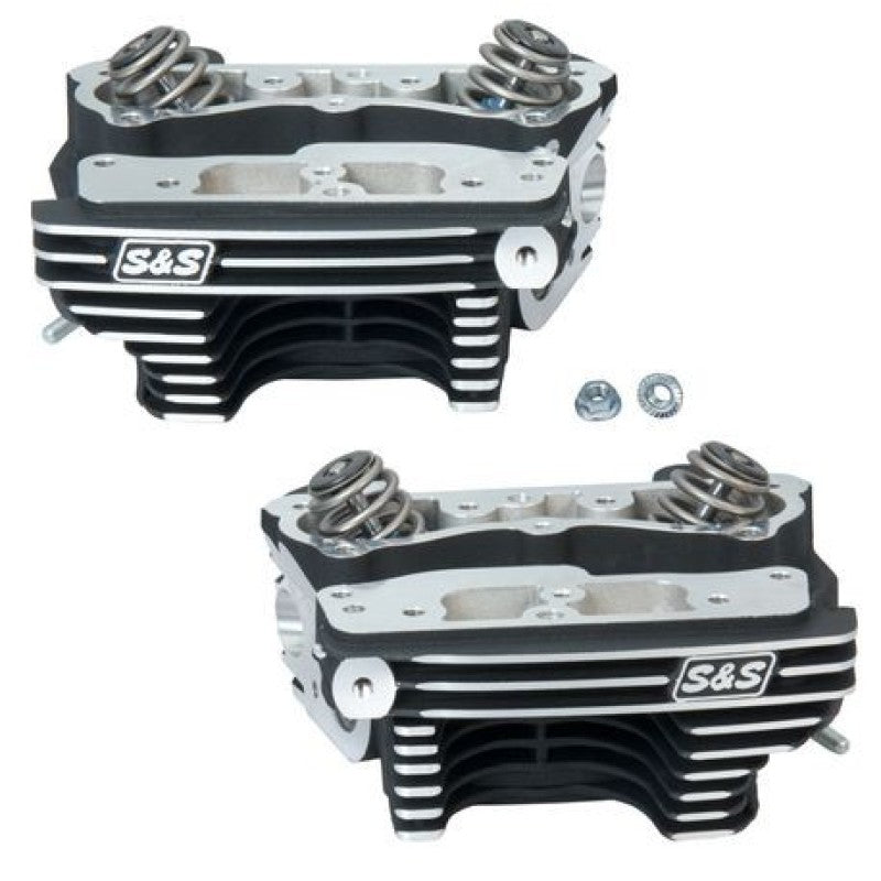 S&S Cycle 84-99 BT Super Stock Cylinder Heads - Wrinkle Black Aluminum Finish 90-1361 90-1361 Photo - Primary