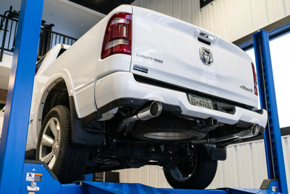 MBRP 2019 Ram 1500 5.7L (CrewCab/Quad Cab ONLY) 2.5in CB Dual Split Rear w/4.5in Tip - Blk Coated S5152BLK S5152BLK Photo - lifestyle view