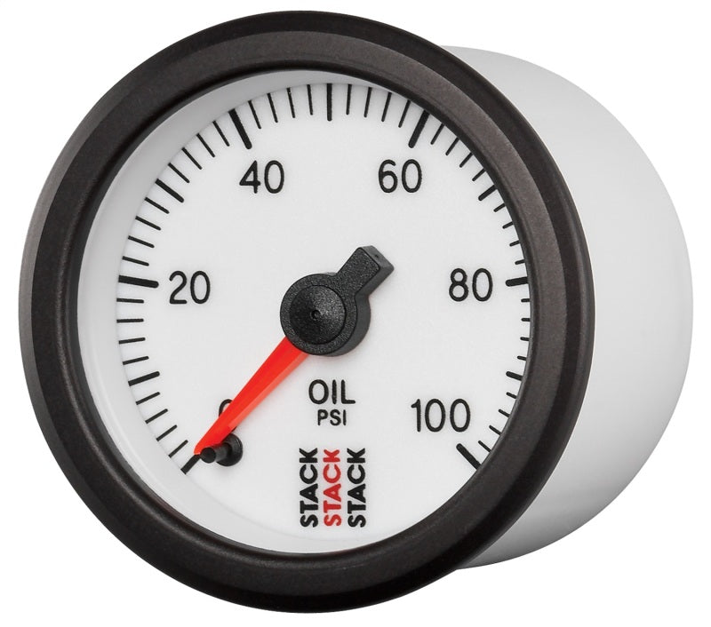 Autometer Stack 52mm 0-100 PSI 1/8in NPTF Male Pro Stepper Motor Oil Pressure Gauge - White ST3352 ST3352 User 1