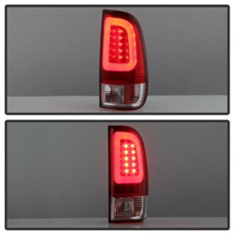 Spyder 08-16 Ford Super Duty F-250 V3 Light Bar LED Tail Lights - Red Clear (ALT-YD-FS07V3-LBLED-RC) 5084736 5084736 Photo - Unmounted