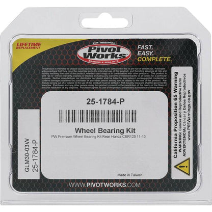 Pivot Works Honda Wheel Bearing Kit Premium Bearings 25-1784-P 25-1784-P Photo - Primary