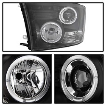 Spyder Dodge Ram 1500 09-14 10-14 Projector Headlights Halogen- LED Halo LED - Blk PRO-YD-DR09-HL-BK 5010032 5010032 Photo - Unmounted