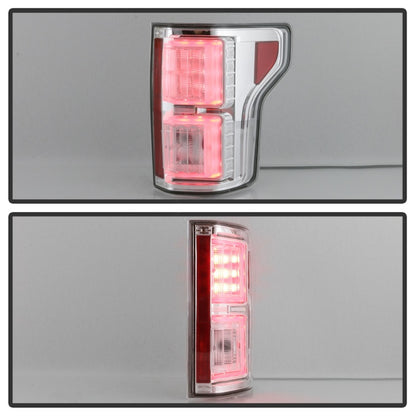 Spyder 18-19 Ford F-150 (W/O Blind Spot Sensor) LED Tail Lights - Chrome (ALT-YD-FF15018-LED-C) 5085658 5085658 Photo - Unmounted