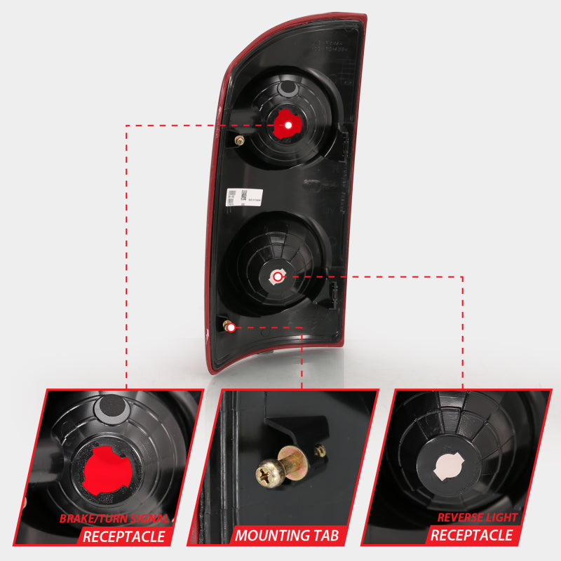 ANZO 2007-2009 Dodge Ram 1500 Tail Light Red Lens (OE) 311309 311309 Photo - Unmounted