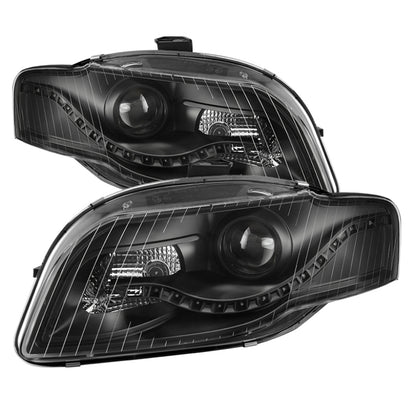 SPYDER xTune Audi A4 06-08 Projector Headlights - Halogen Model Only - DRL LED - Black PRO-JH-AA406-DRL-BK 9036071 9036071 Photo - Primary