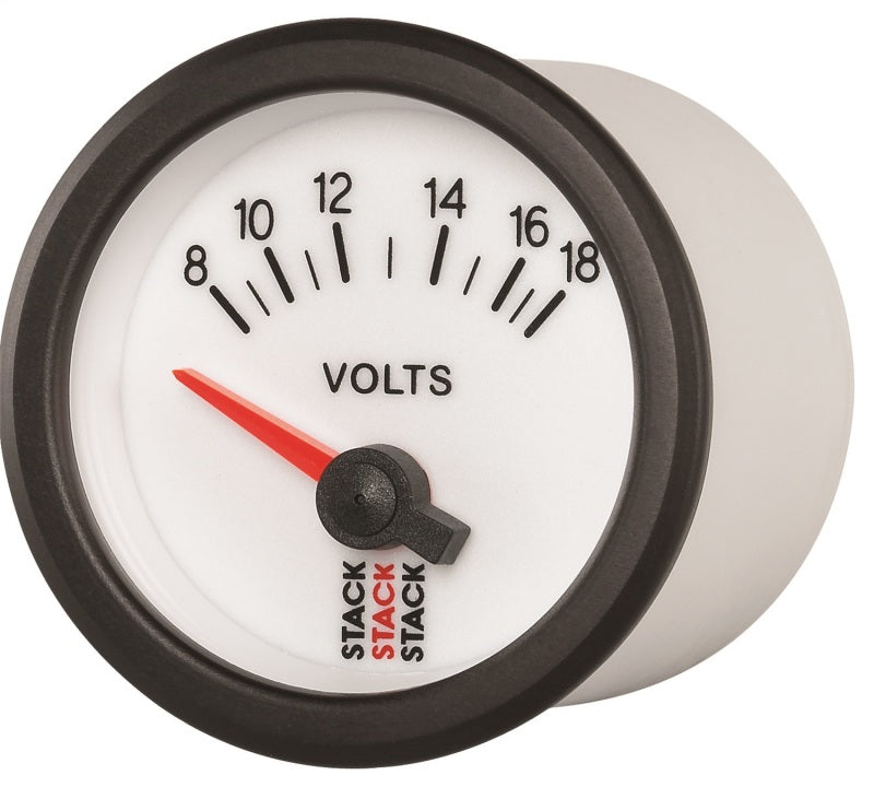 Autometer Stack 52mm 8-18V Electric Battery Voltage Gauge - White ST3266 ST3266 User 2