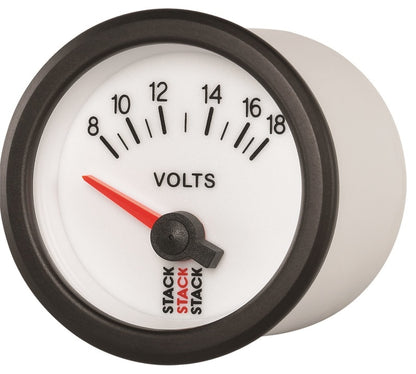 Autometer Stack 52mm 8-18V Electric Battery Voltage Gauge - White ST3266 ST3266 User 2