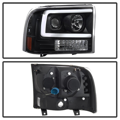 Spyder 99-04 Ford F250 Super Duty Projector Headlights - Light Bar - Black PRO-YD-FF25099V2-LB-BK 5084491 5084491 Photo - Unmounted