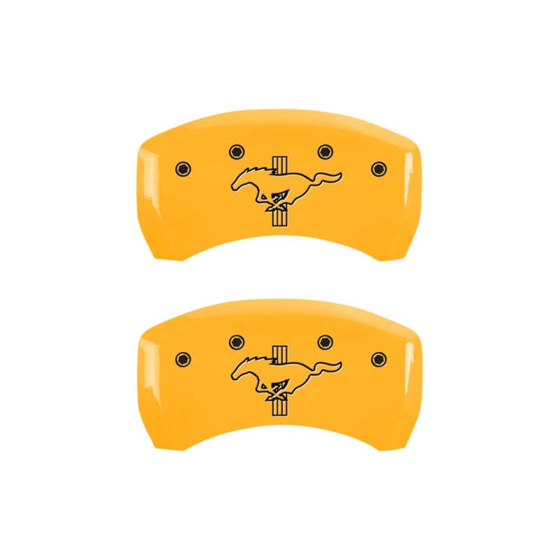 MGP Rear set 2 Caliper Covers Engraved Rear 2015/Bar & Pony Yellow finish black ch 10010RMB2YL 10010RMB2YL Photo - Primary