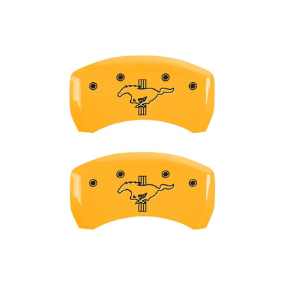 MGP Rear set 2 Caliper Covers Engraved Rear 2015/Bar & Pony Yellow finish black ch 10203RMB2YL 10203RMB2YL Photo - Primary